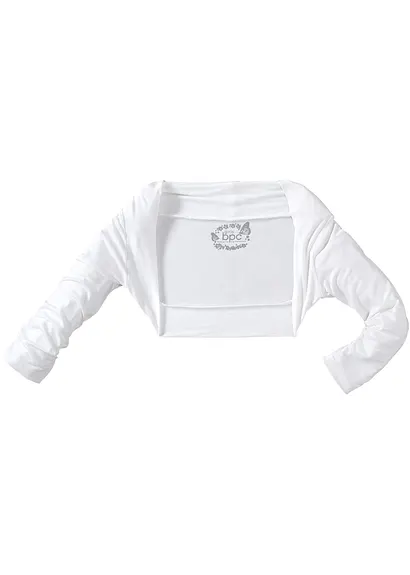 Jersey-Bolero aus softer Viskose in weiß von vorne - bonprix
