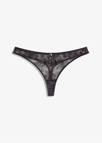 String aus Spitze in grau von vorne - bonprix