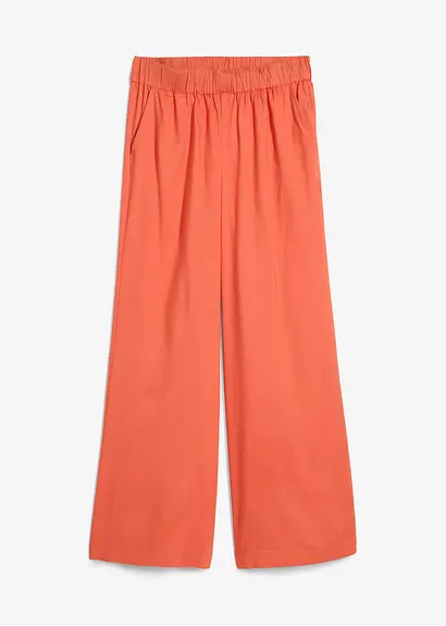 Weite Palazzo-Hose mit Bequembund in rot von vorne - bonprix