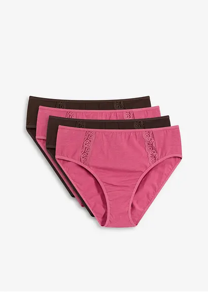 Maxislip mit Bio-Baumwolle (4er Pack) in braun von vorne - bonprix