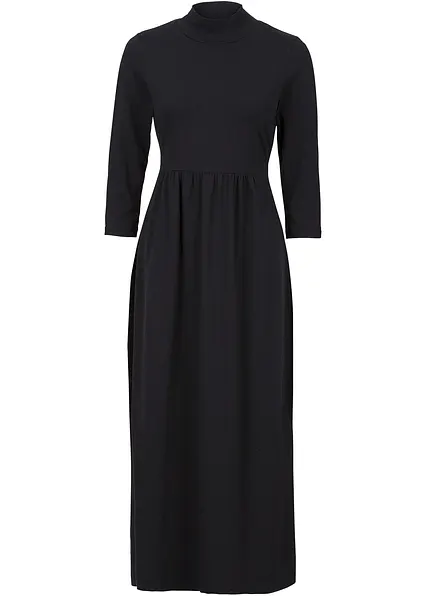 Shirt-Midikleid, 3/4 Arm in schwarz von vorne - bonprix