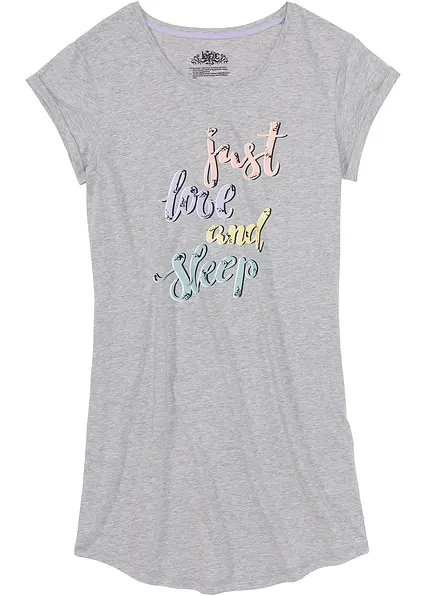 Kurzes Nachthemd in grau - bonprix