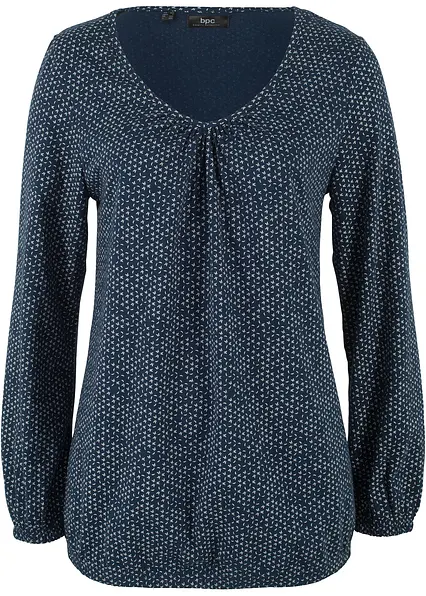 Shirt aus reiner Bio-Baumwolle in blau von vorne - bonprix
