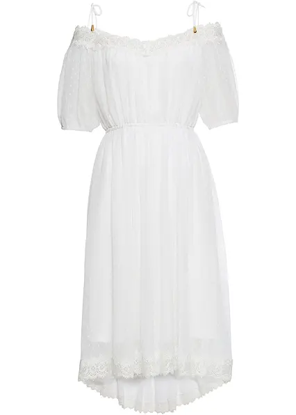Trägerkleid in weiß von vorne - bonprix