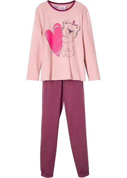 Pyjama aus reiner Bio-Baumwolle (2-tlg. Set) in rosa - bonprix
