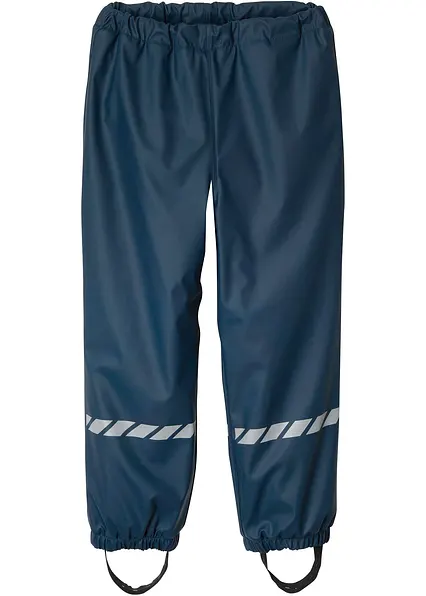 Thermo Regenhose mit Fleecefutter in blau von vorne - bonprix