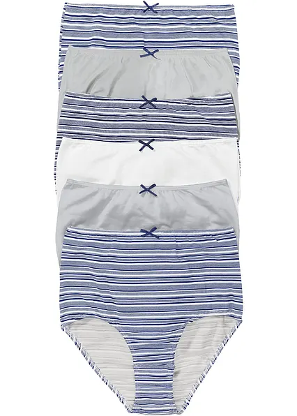 Highwaist Slip (6er Pack) in blau von vorne - bonprix