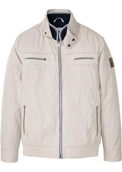 Übergangsjacke in Blousonform mit Stehkragen in grau von vorne - bonprix