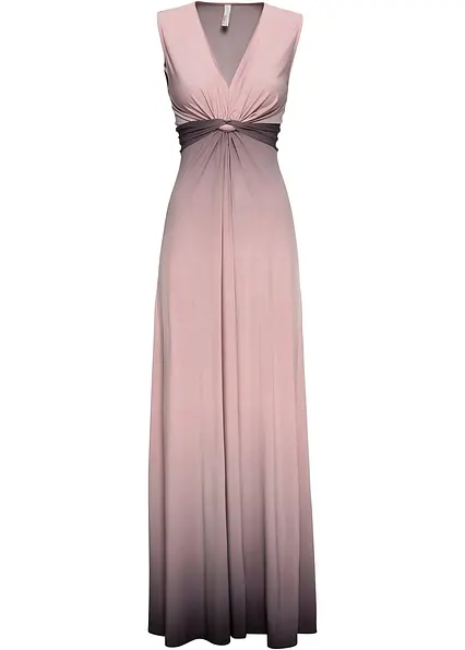 Jerseykleid mit Drapierung in rosa von vorne - bonprix