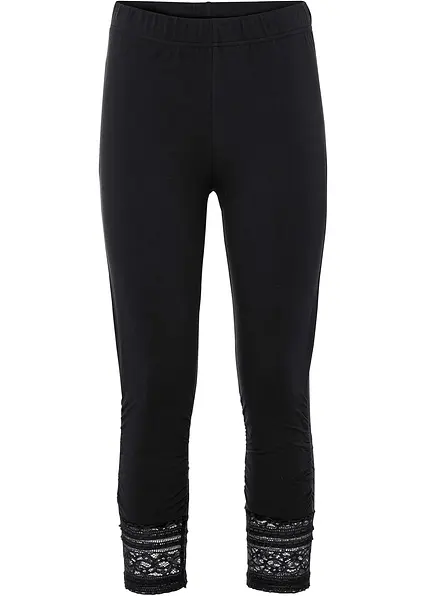 Capri-Leggings mit Bio-Baumwolle in schwarz von vorne - bonprix