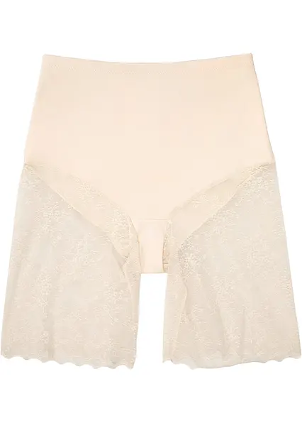 Shape Hose mit Spitze und mittlerer Formkraft in beige von vorne - bonprix