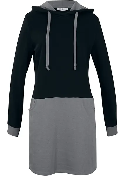 Sweatkleid in schwarz von vorne - bonprix