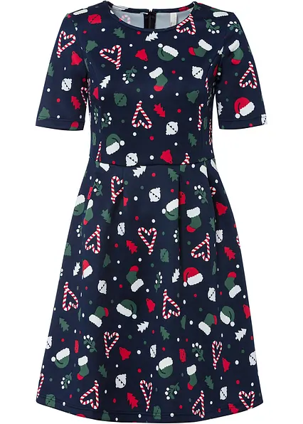 Minikleid in A-Linie in blau von vorne - bonprix