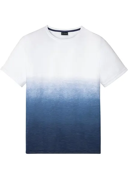 T-Shirt aus reiner Baumwolle, Slim Fit in weiß von vorne - bonprix