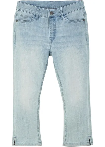 Capri-Jeans Mid Waist in blau von vorne - bonprix