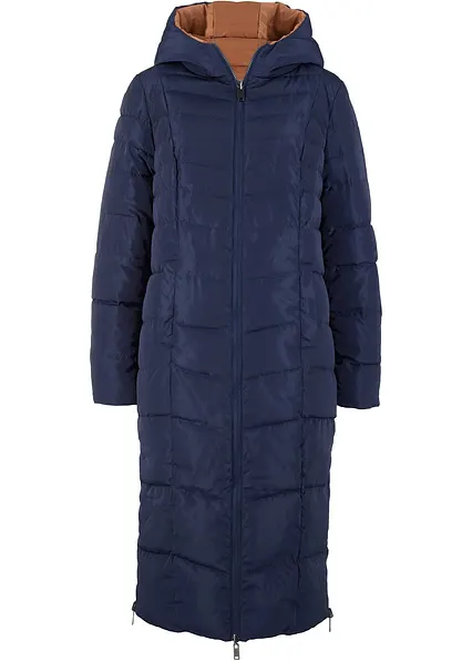 Wende-Steppmantel in blau von vorne - bonprix