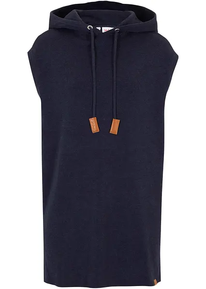 Kapuzen-Pullunder, oversized in blau von vorne - bonprix