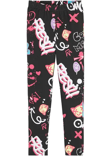 Leggings mit Bio-Baumwolle in schwarz von vorne - bonprix