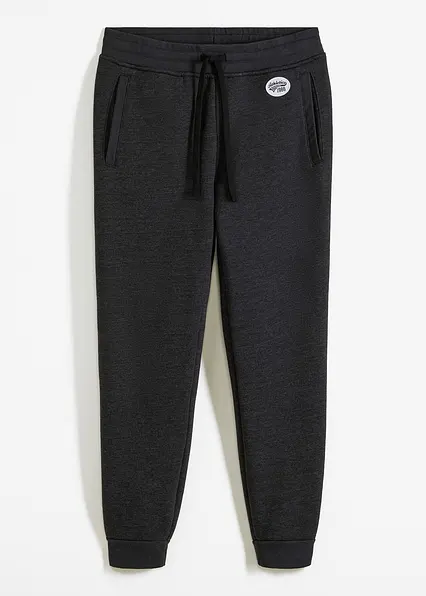 Thermo-Jogginghose mit Teddyfutter in schwarz von vorne - bonprix