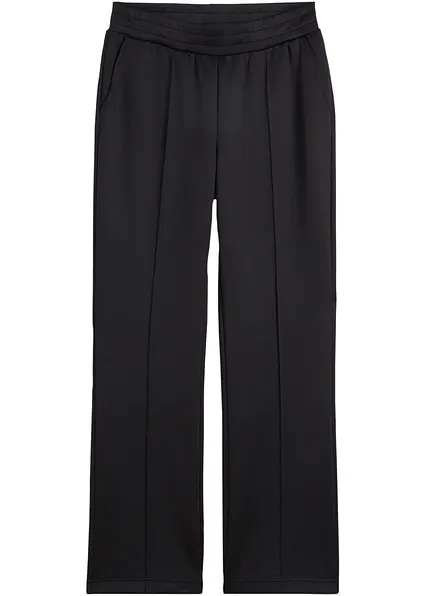 Funktions-Jogginghose mit weitem Bein, schnelltrocknend in schwarz von vorne - bonprix