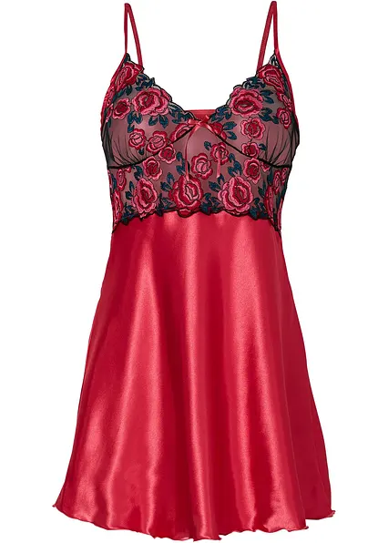 Satin Negligé in pink - bonprix
