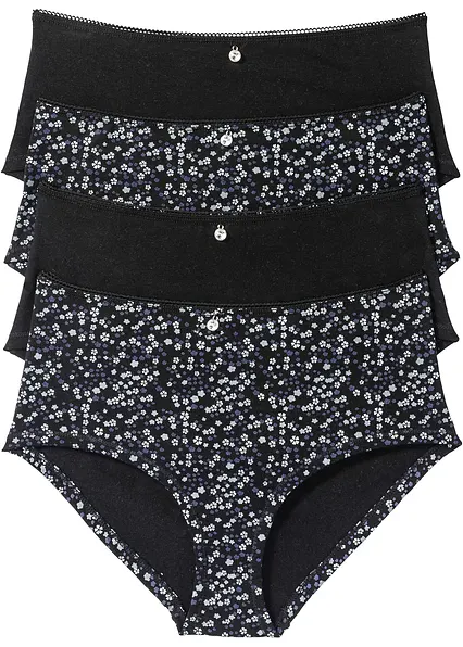 Maxipanty (4er Pack) in schwarz von vorne - bonprix
