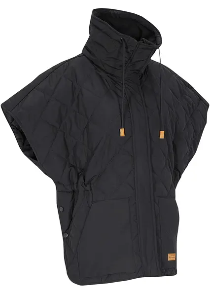 Oversize Funktions-Steppweste, wasserabweisend in schwarz von vorne - bonprix