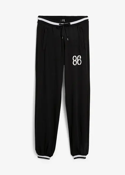 Sweathose aus elastischem Baumwoll-Mix in schwarz von vorne - bonprix
