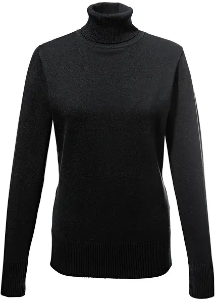 Basic Rollkragenpullover in schwarz - bonprix