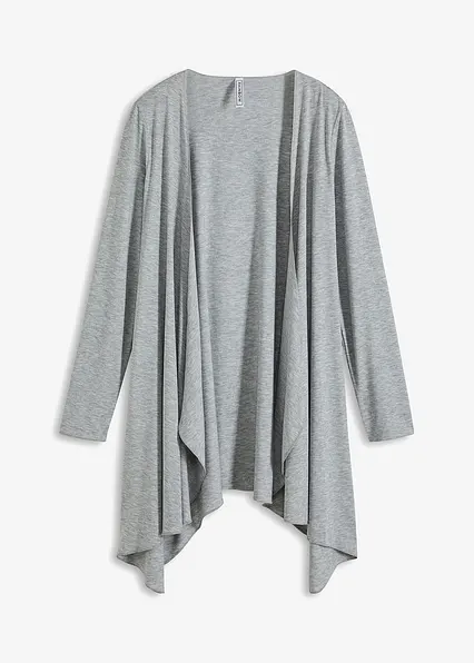 Shirtjacke aus Viskose-Mischung in grau von vorne - bonprix