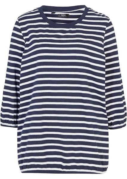 Shirt aus Bio-Baumwolle in blau von vorne - bonprix