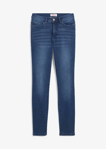 Slim Jeans High Waist, Shaping in blau von vorne - bonprix