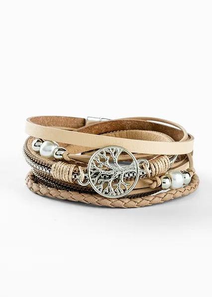 Wickelarmband in beige - bonprix