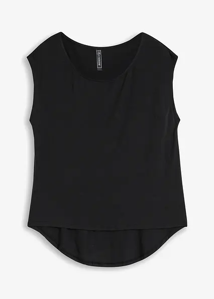 Shirt aus Viskose-Mix in schwarz von vorne - bonprix