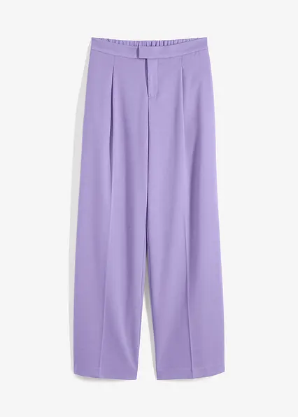 Weite Bundfaltenhose in lila von vorne - bonprix