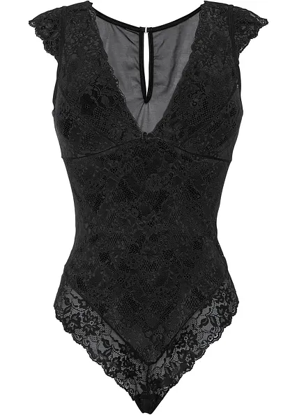 Stringbody ouvert in schwarz von vorne - bonprix