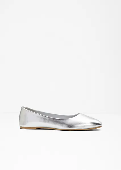 Ballerinas in silber von vorne - bonprix