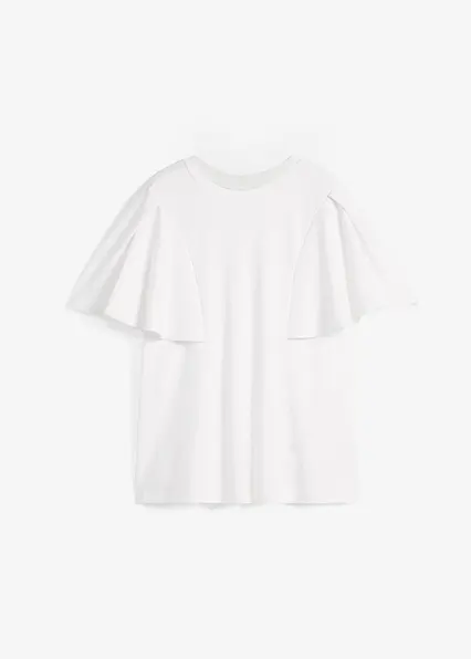 Shirt mit Cape-Sleeves in weiß von vorne - bonprix