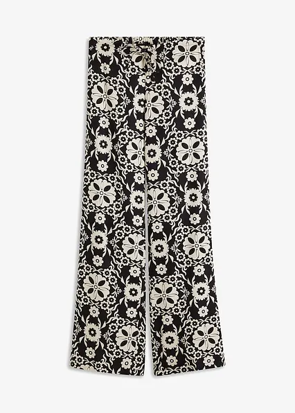 bedruckte Schlupfhose in schwarz von vorne - bonprix