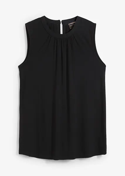 Jersey Blusentop in schwarz von vorne - bonprix
