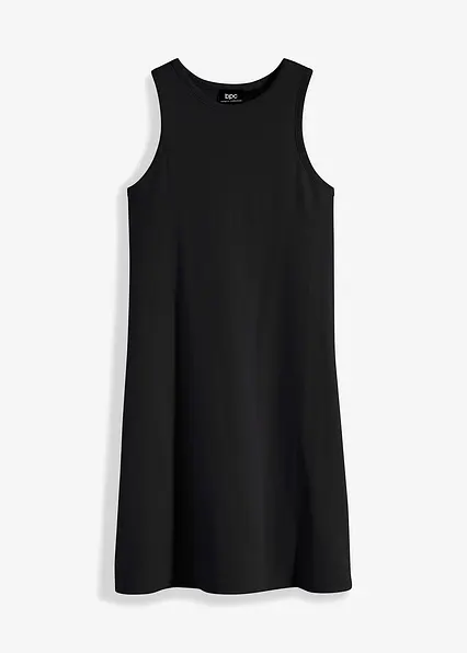 Minikleid mit reiner Bio-Baumwolle in schwarz von vorne - bonprix