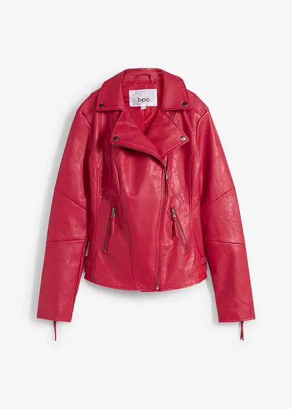 Lederjacken Lederimitat Jacke Rot Damen Weinrote Damen