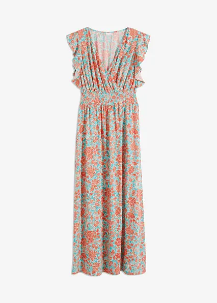 bedrucktes Maxikleid in blau von vorne - bonprix