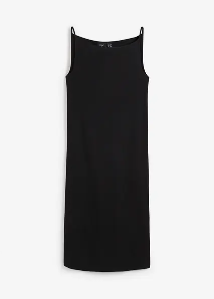 Shirtkleid aus Bio-Baumwolle mit Stretch in schwarz von vorne - bonprix