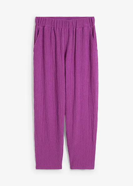 Jersey-Hose aus Strukturmaterial in lila von vorne - bonprix