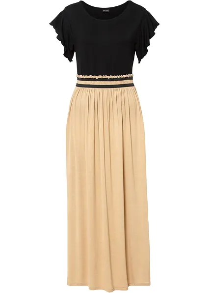 Jerseykleid aus Viskose in schwarz von vorne - bonprix