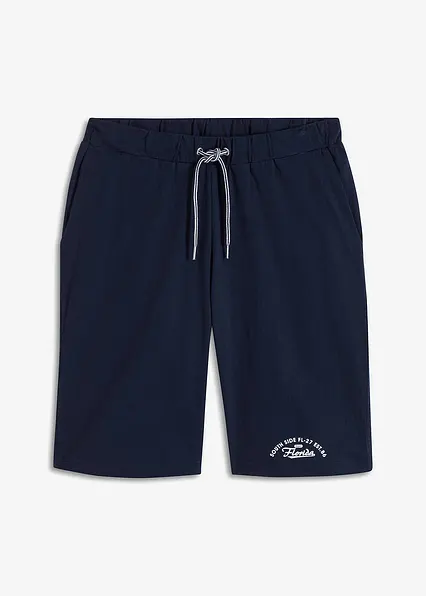 Jersey-Bermuda aus reiner Bio-Baumwolle in blau von vorne - bonprix