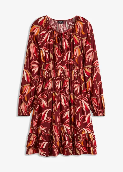 Tunika-Kleid aus reiner Viskose in rot von vorne - bonprix