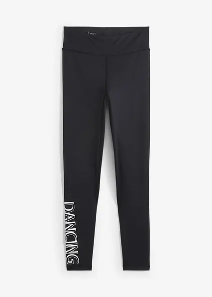 Schnelltrocknende Leggings, knöchelfrei in schwarz von vorne - bonprix
