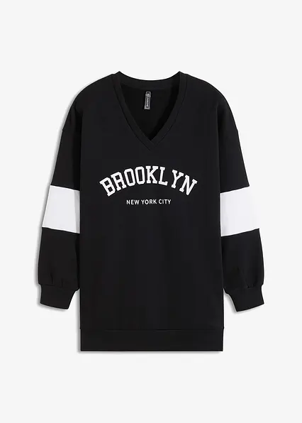 Oversize-Sweatshirt in schwarz von vorne - bonprix